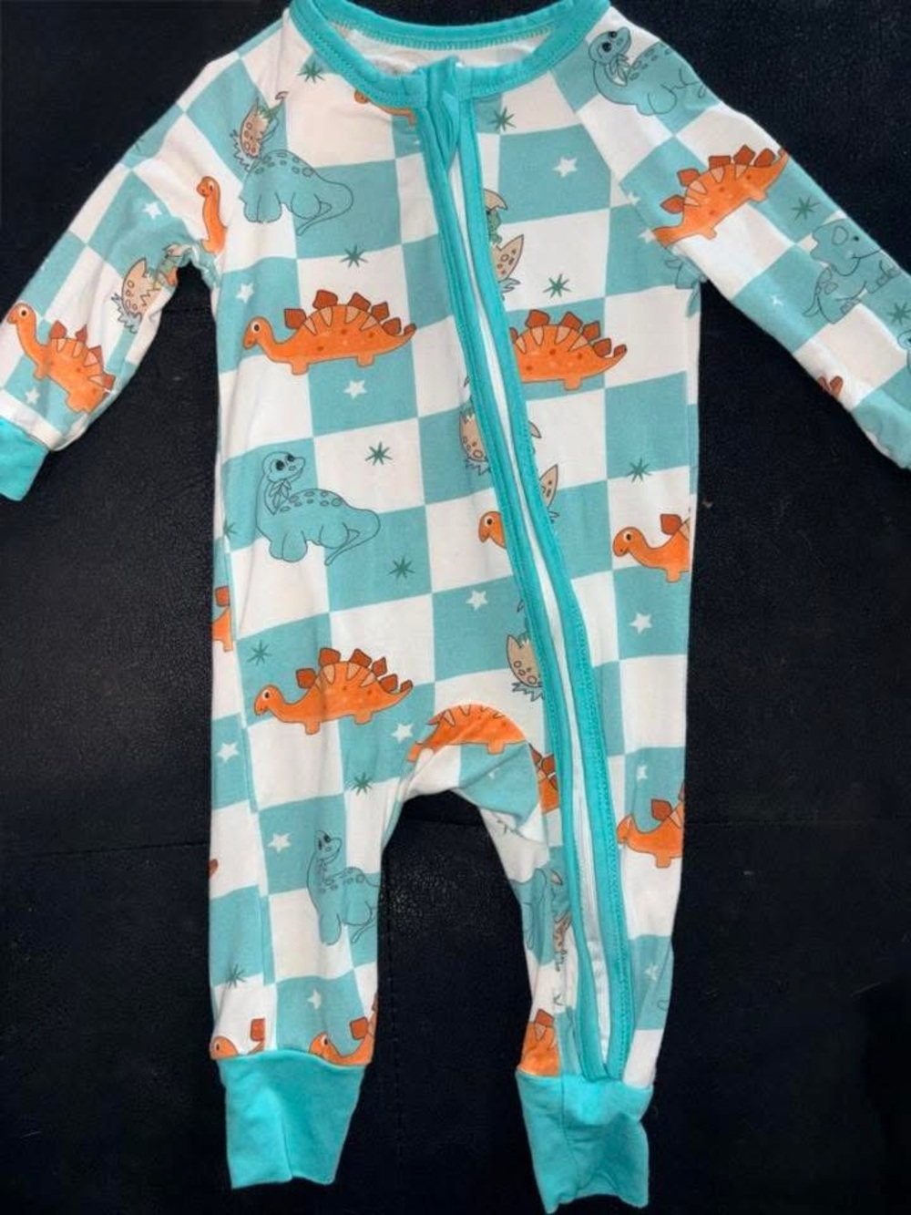 Checkered Dino Bamboo Sleeper